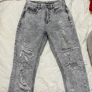 AE Bleached Mom Jeans